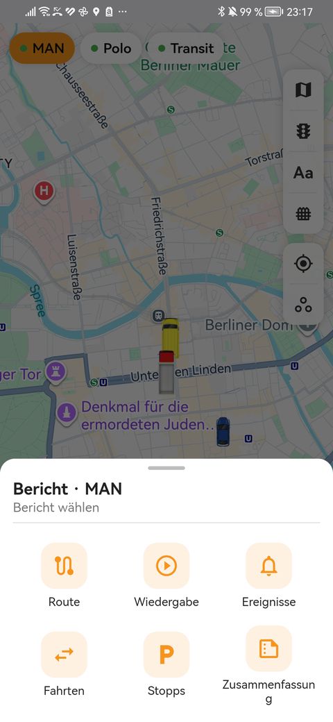 Berichtsarten in der findCar App