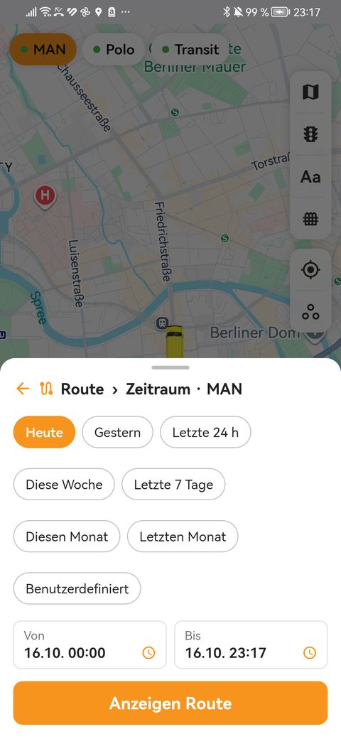 Zeitraum des Berichts wählen