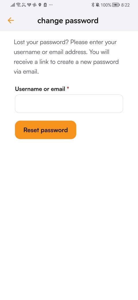Recovering the password in the findCar app