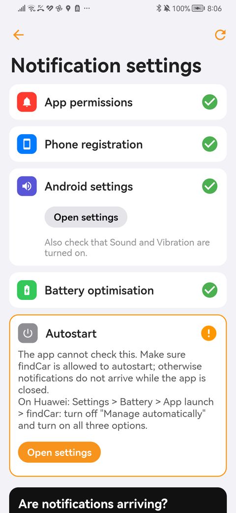 Checking the phone’s notification settings
