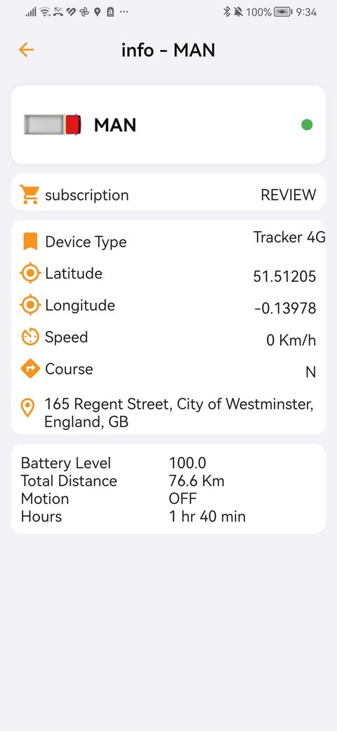 Subscription in REVIEW status