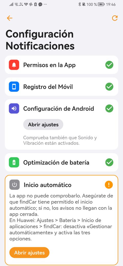 Comprobación de la configuración de notificaciones del móvil