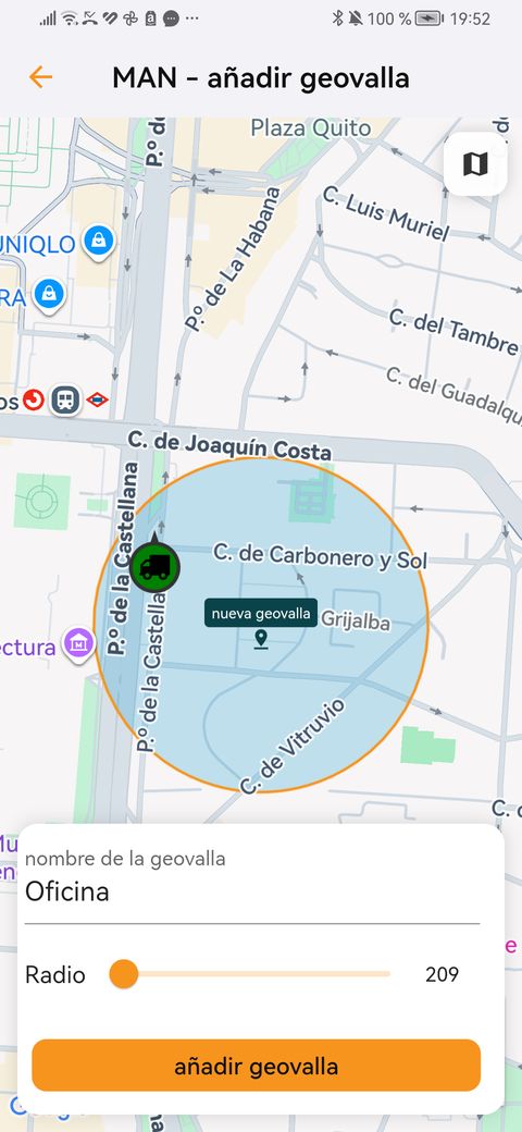 Crear una geovalla circular