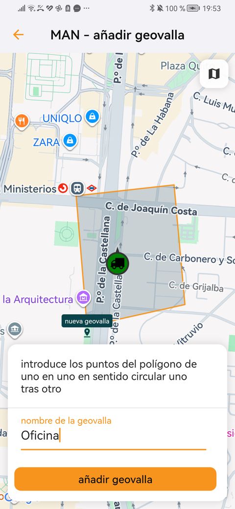 Crear una geovalla de polígono