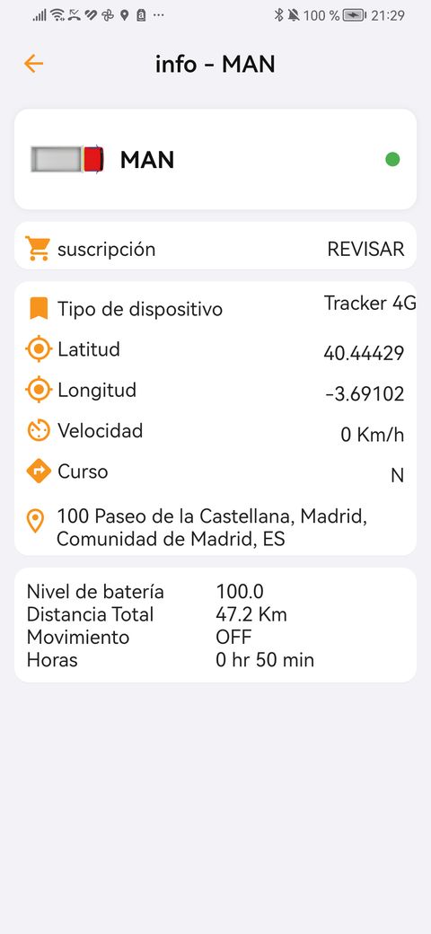 Suscripción en estado REVISAR