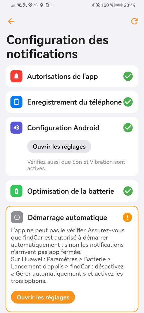 Vérification des réglages de notification du téléphone