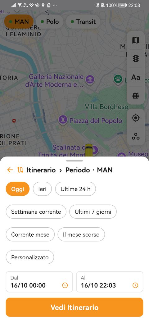Scegliere il periodo del rapporto