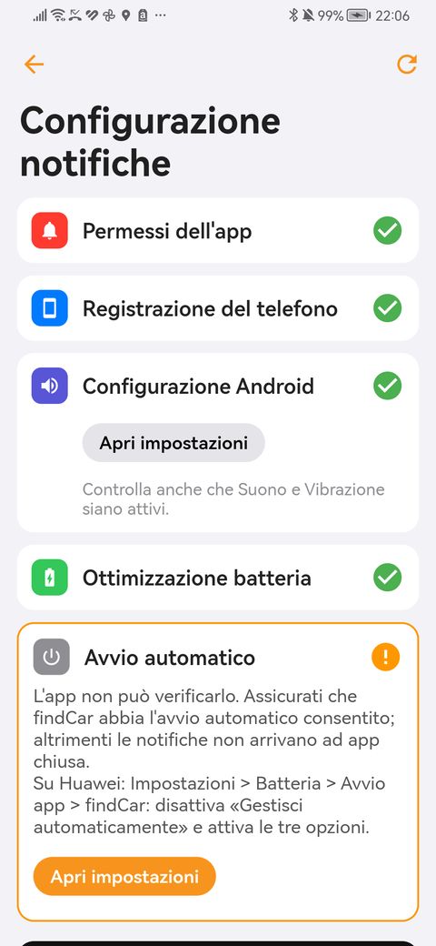 Controllo delle impostazioni di notifica dello smartphone