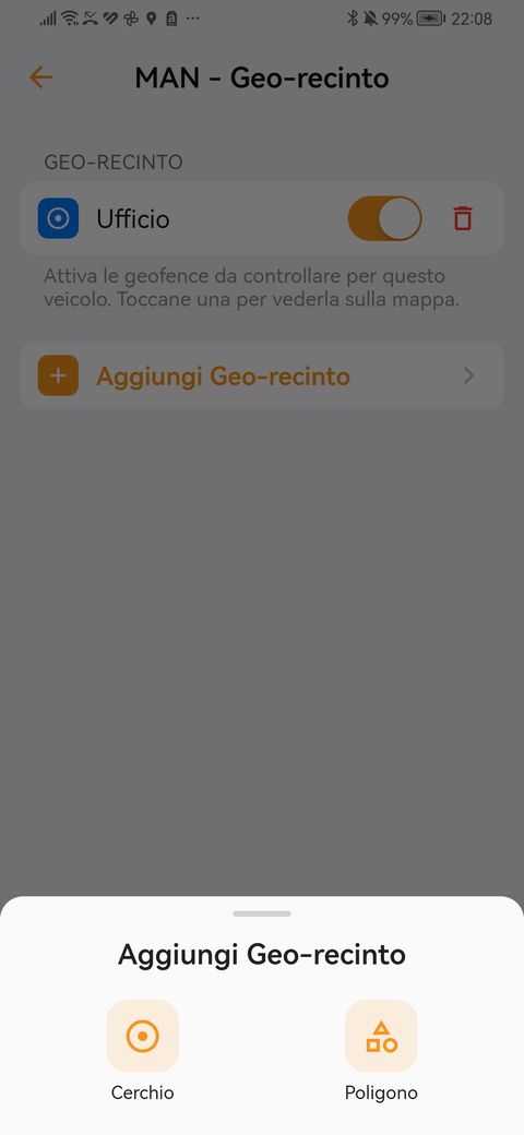 Scegliere un geo-recinto a cerchio o a poligono