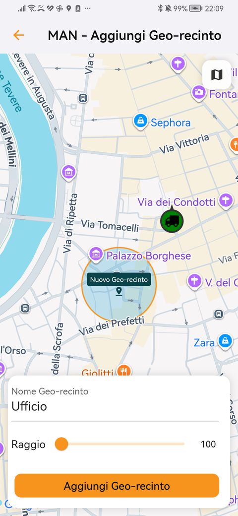 Creare un geo-recinto circolare