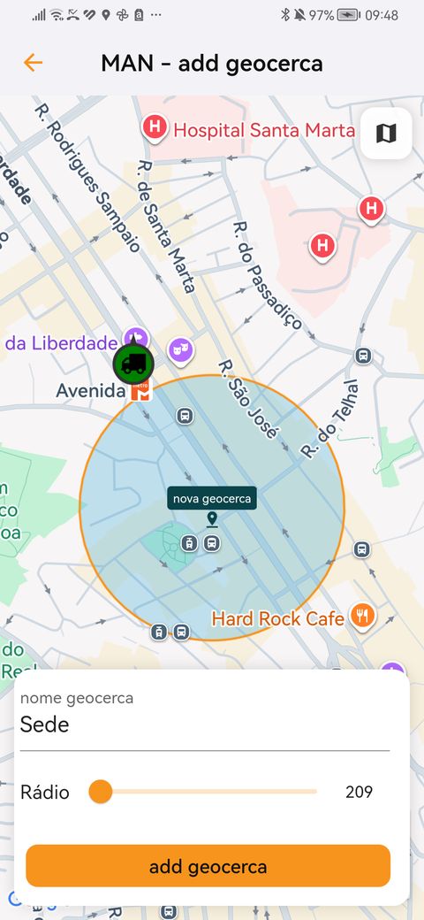 Criar uma geocerca circular