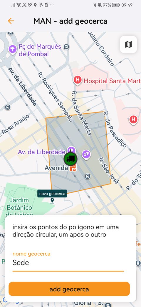 Criar uma geocerca de polígono