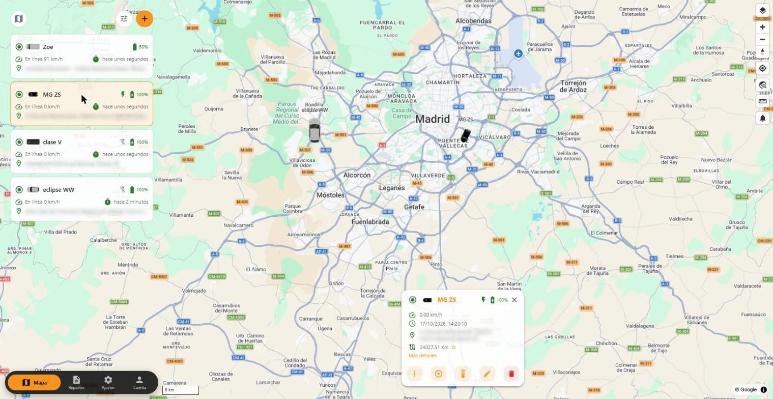 Ficha de un vehículo en la Web App findCar